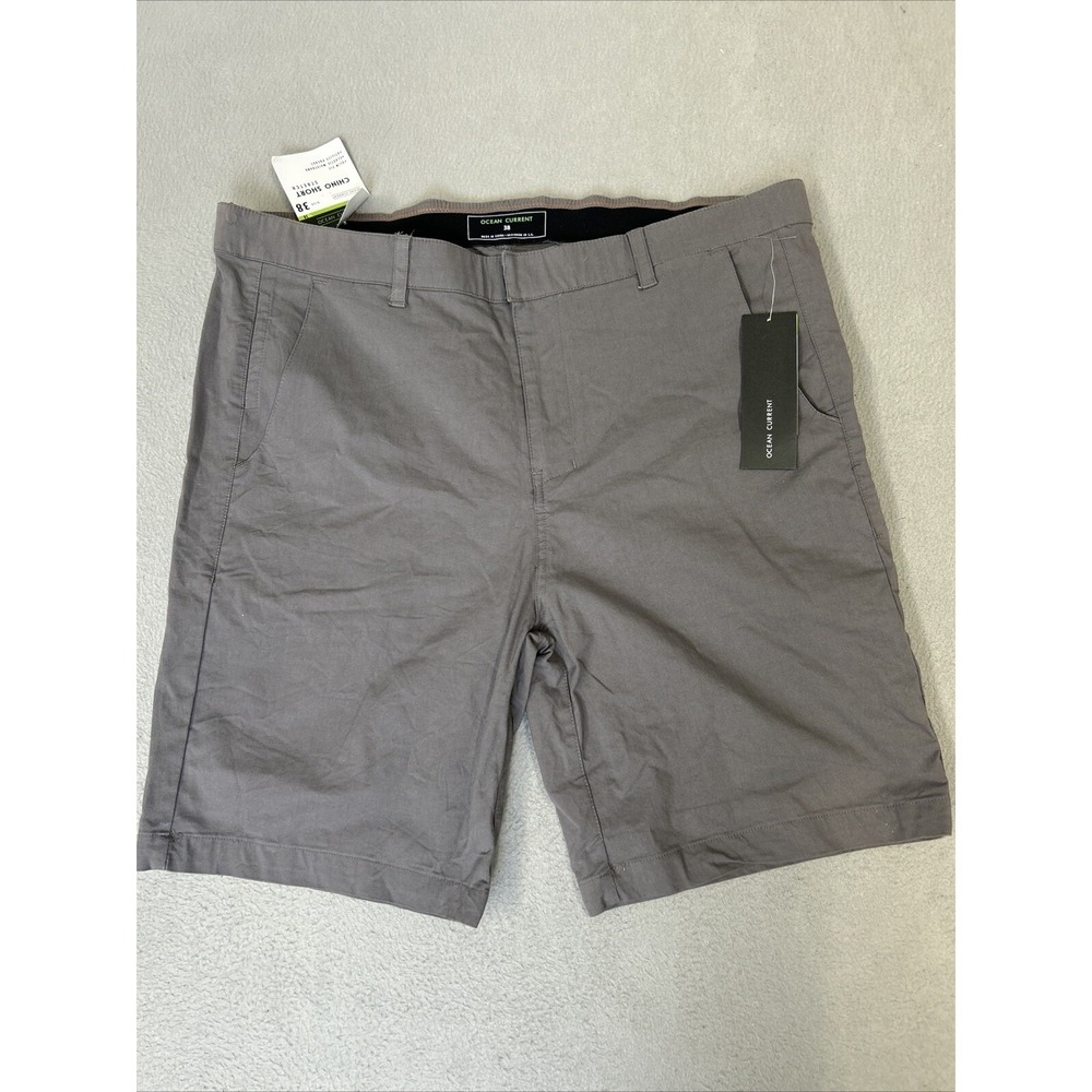 Ocean Current Chino Shorts Adult 38 Gray Slim Fit Stretch Tech Flex Men New‎